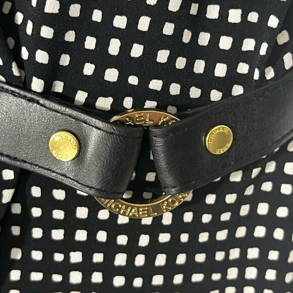 Michael by Michael Kors Black White Print Wrap Dress XL (Plus Size) - Picture 4 of 8